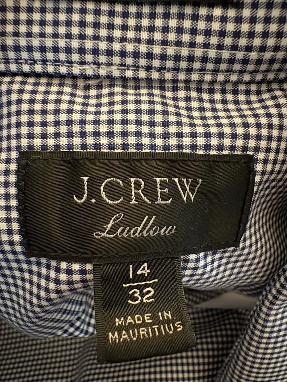 J. Crew Men's Navy Micro-Check Dress Shirt